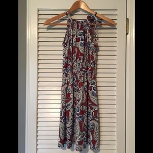 Banana Republic dress. Rust/ blue/white paisley